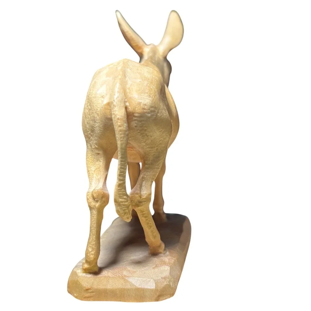 Anri‎ Nativity Donkey Figurine Tan Wood Carved Italy Standing 3.75
